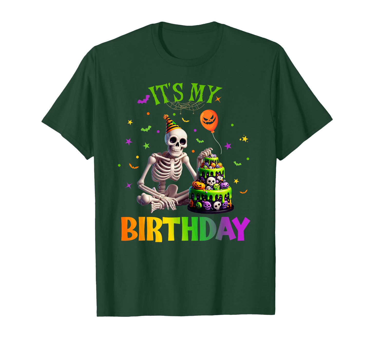 Halloween Skeleton Spooky Birthday T-Shirt