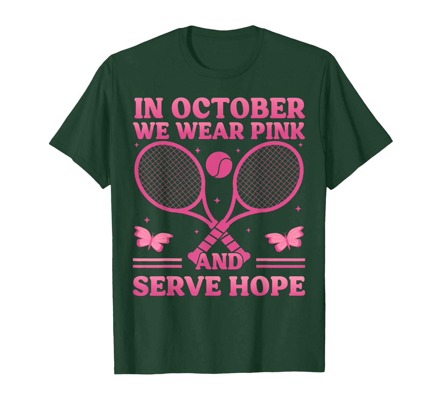 Serve Hope Groovy Pink Tennis Breast Cancer Awareness Month T-Shirt