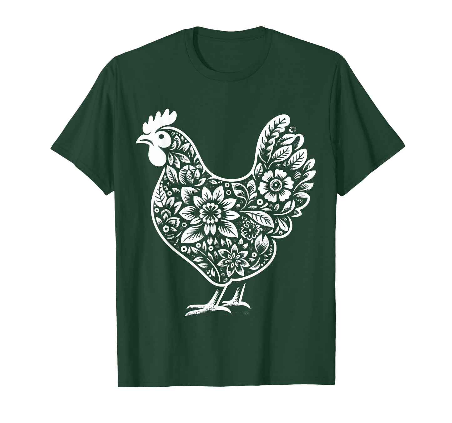 Floral Chicken Farmer Chicken Girl Flower T-Shirt
