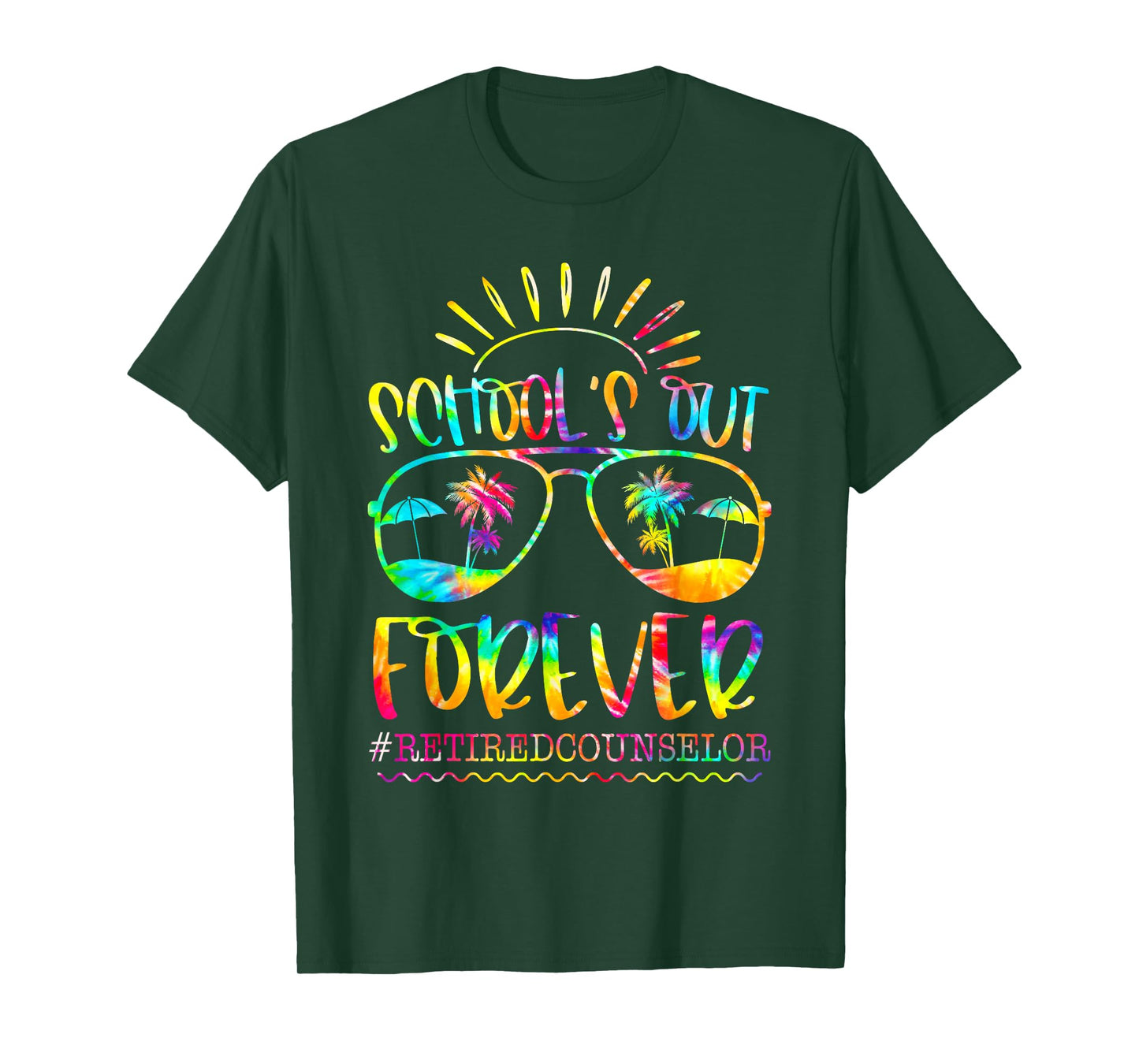 Schools Out Forever Retired Counselor Retirement Tie Dye T-Shirt