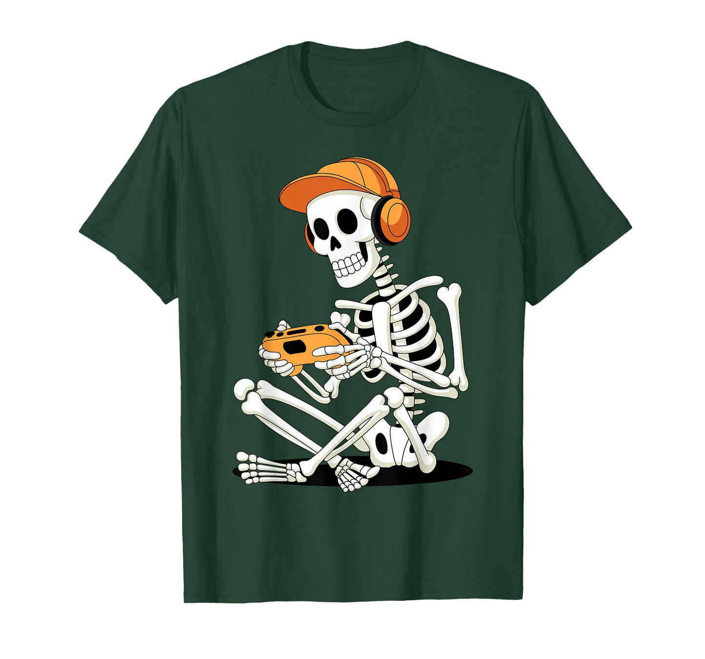 Halloween Skeleton Gamer Funny Video Gaming Boys T-Shirt