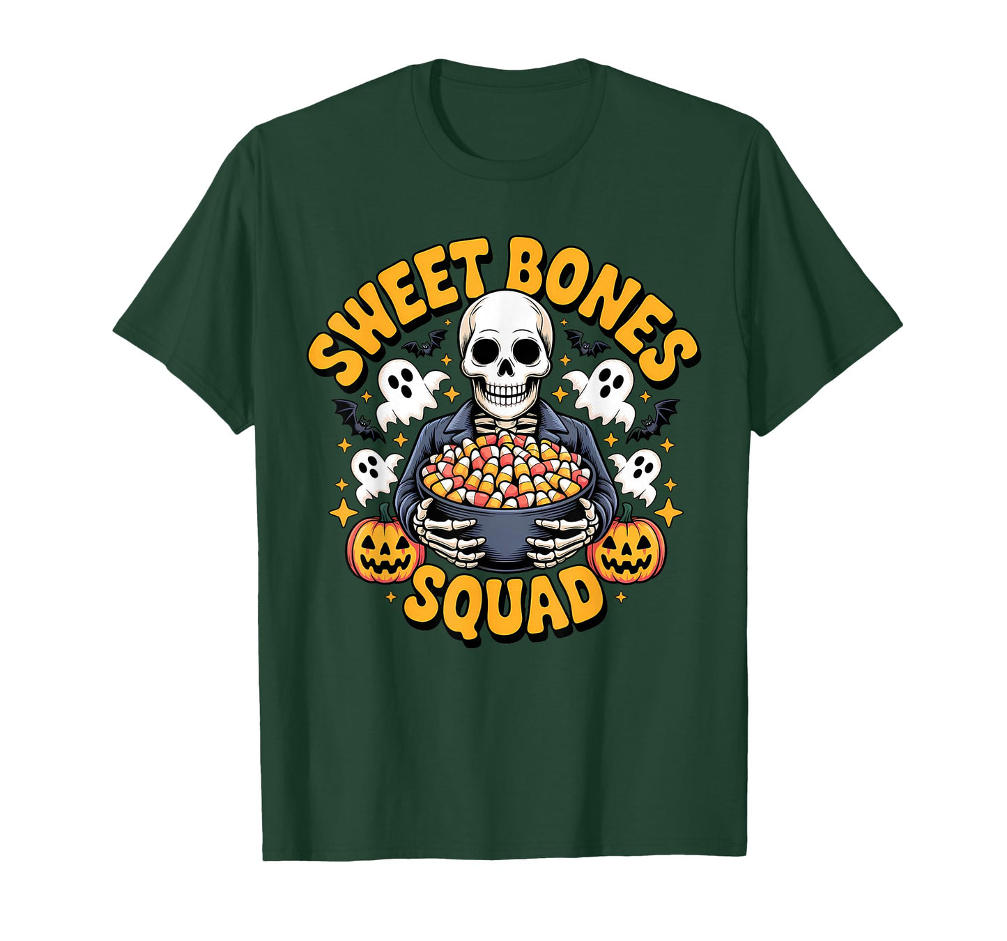 Funny Skeleton Sweet Bones Squad Halloween Candy Crew T-Shirt