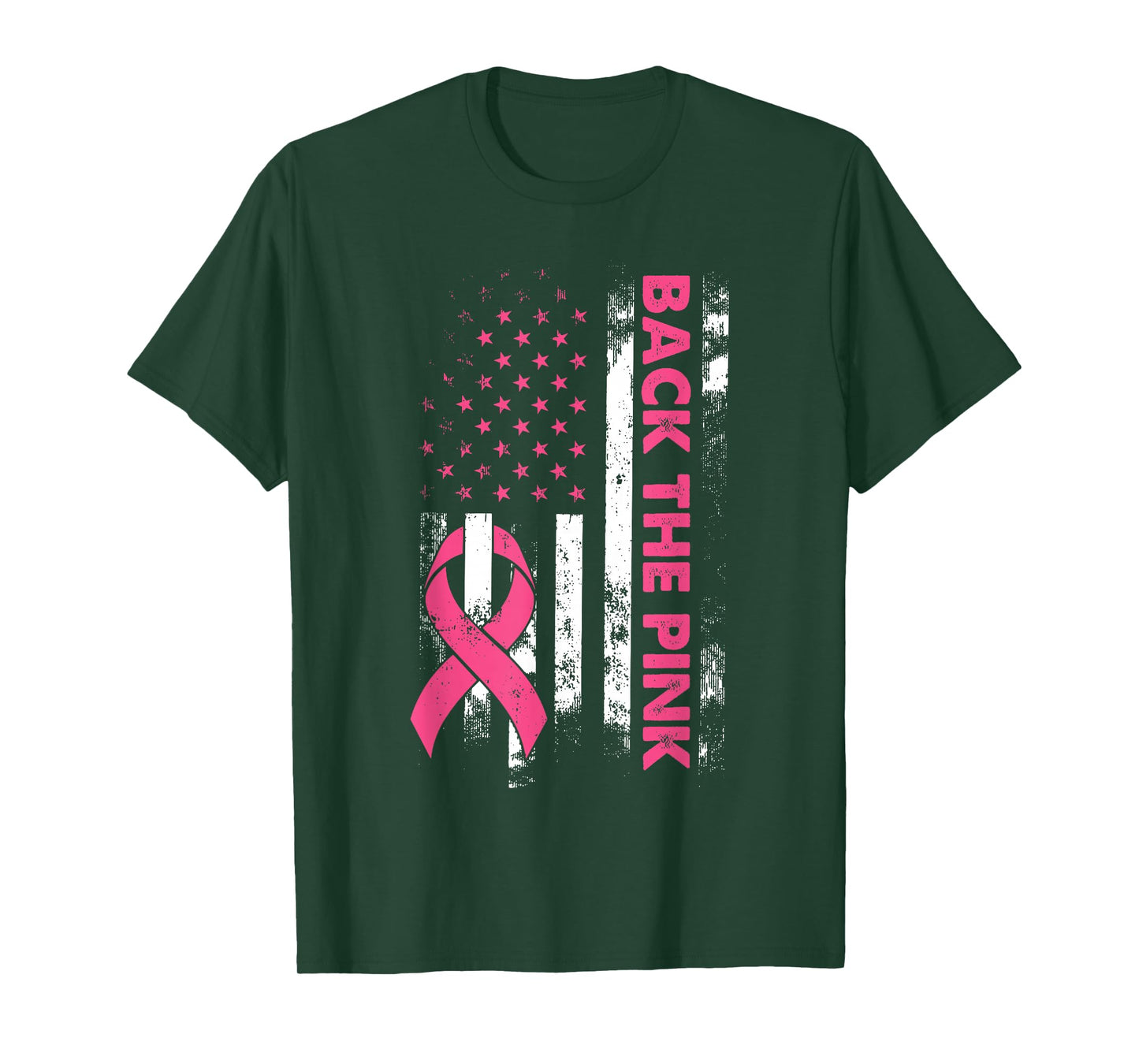 Back The Pink Us Flag Breast Cancer Awareness Women Men Kids T-Shirt