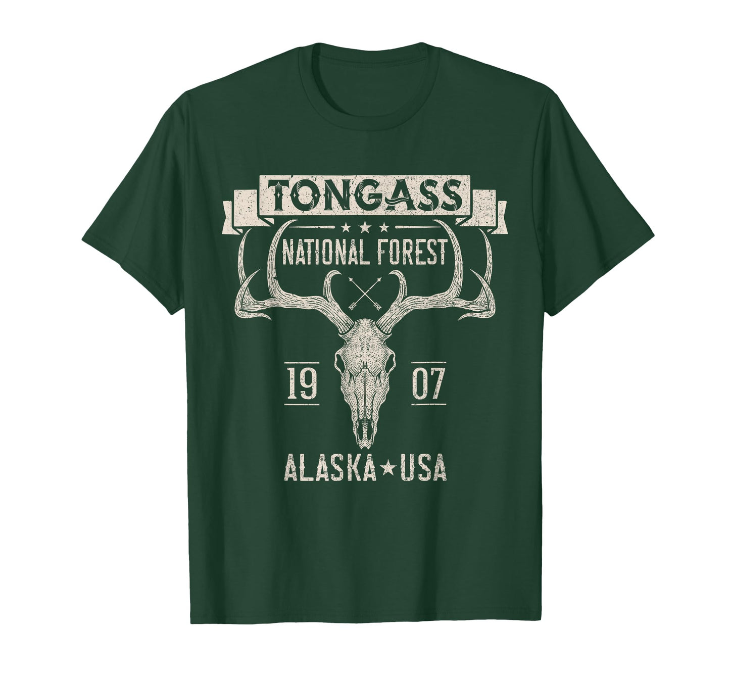 Tongass National Forest Alaska Elk Hiking Trails Souvenir T-Shirt