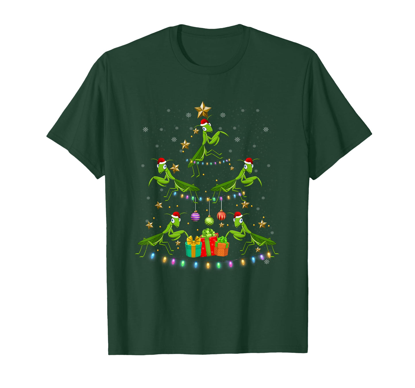 Praying Mantis Christmas Ornament Tree Funny Xmas Insects T-Shirt