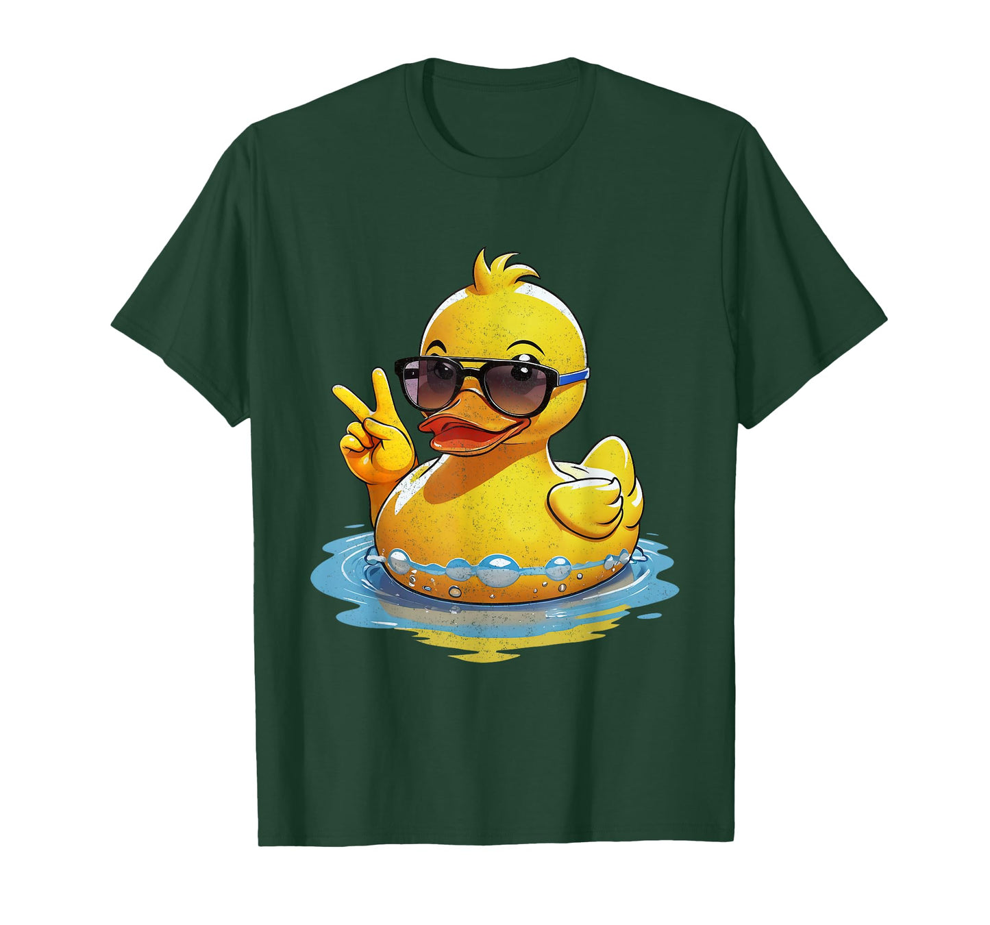 Quacktastic Duck Party Outfit Retro Groovy Yellow Rubber Duck Peace Funny Duck Lovers Unisex T-Shirt Black Small Classic Fit Short Sleeve