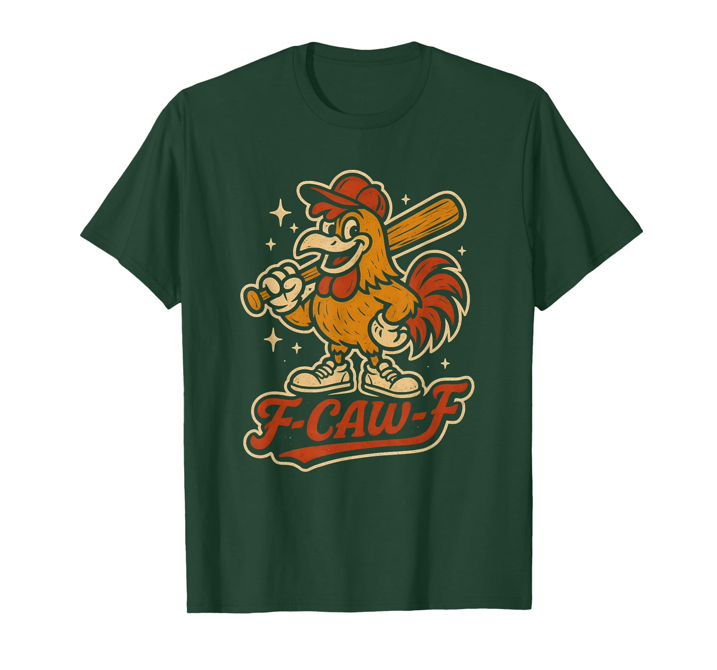 Baseball F Caw F Rooster Funny Chicken Fcawf Bird Fawk Off T-Shirt
