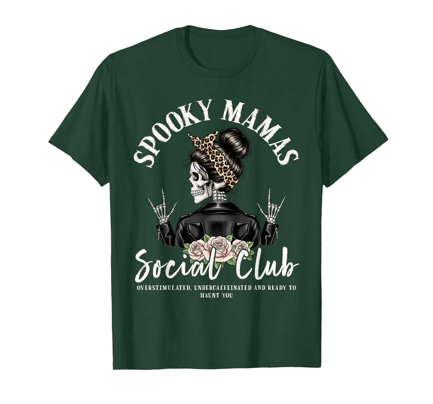 Spooky Mamas Social Club Halloween Vibe Skeleton Women Funny T-Shirt