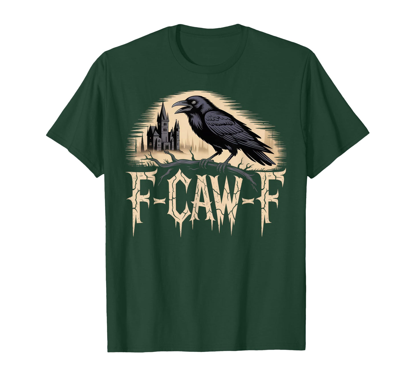 F Caw F Funny Meme Gothic Halloween 2025 T-Shirt