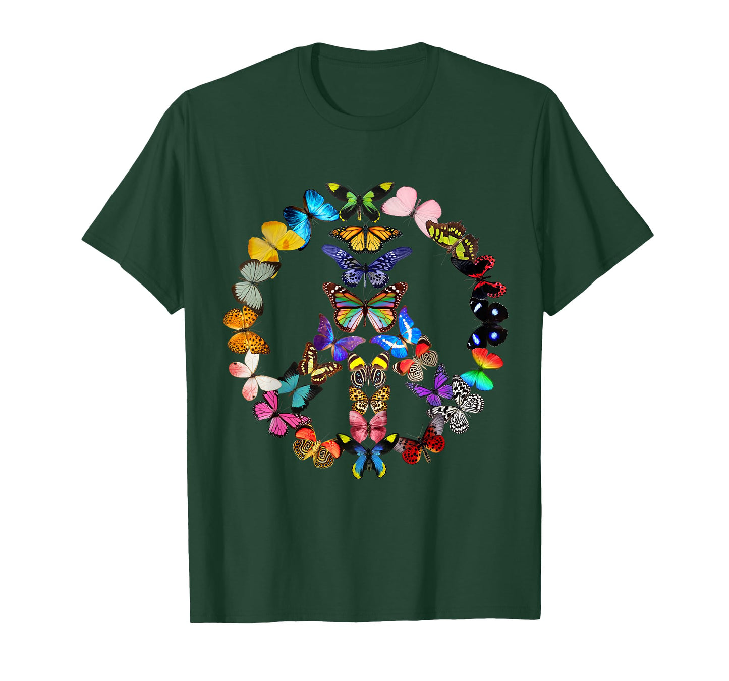 Peace Sign Butterflies 60s Retro Design World T-Shirt