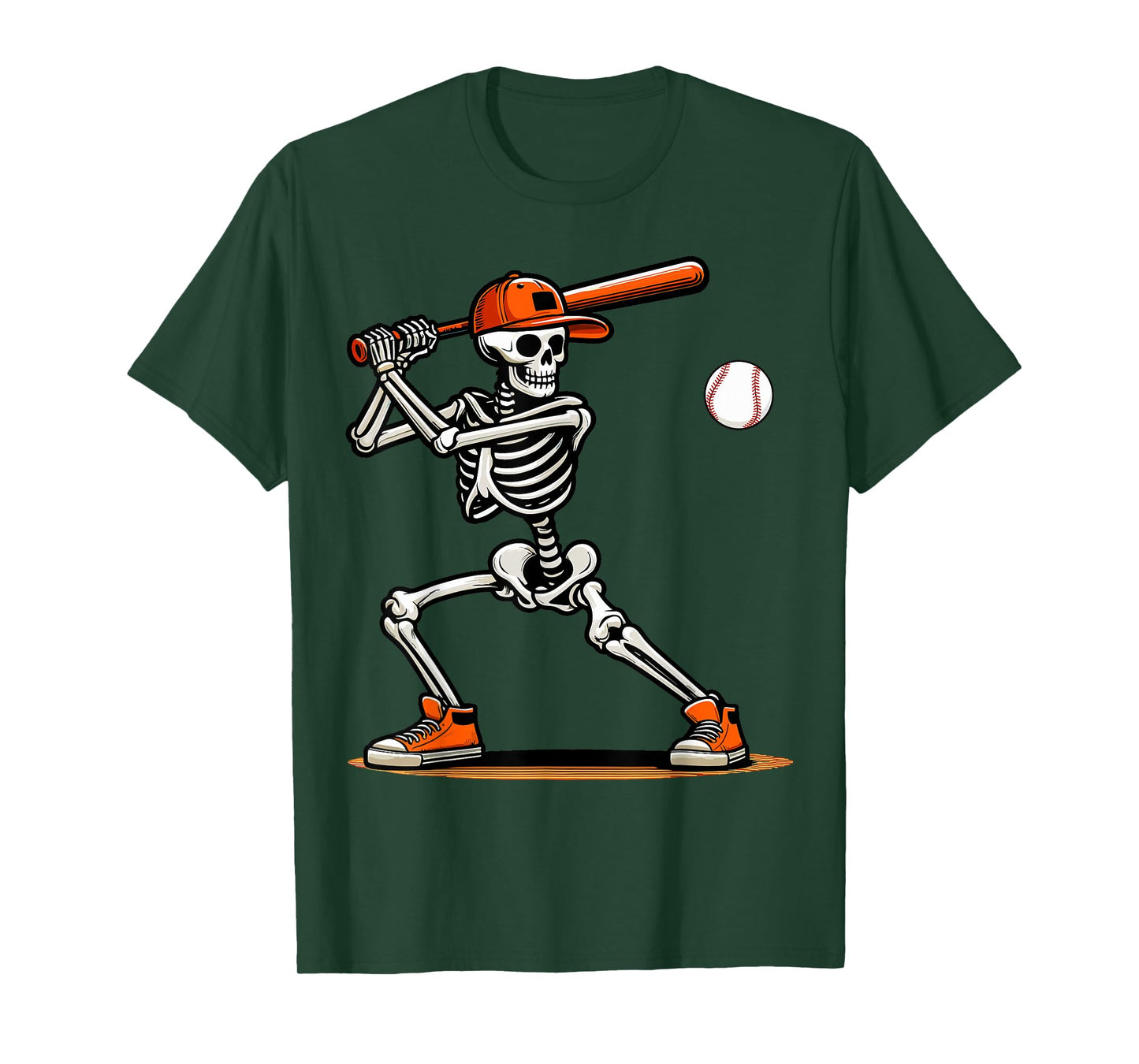 Baseball Skeleton Spooky Boys Halloween Baseball Player T-Shirt