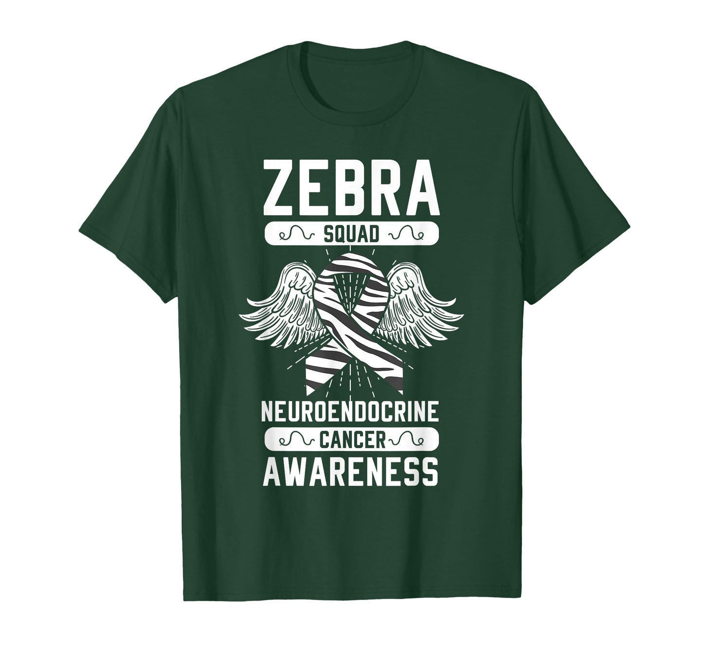 Zebra Squad Neuroendocrine Cancer Awareness Ribbon Carcinoma T-Shirt