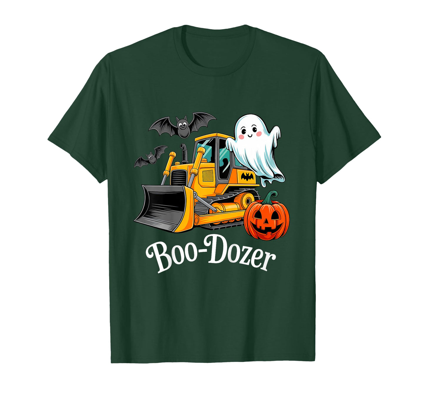 Kids Halloween Bulldozer Construction Trucks Ghost Halloween Kids T-Shirt