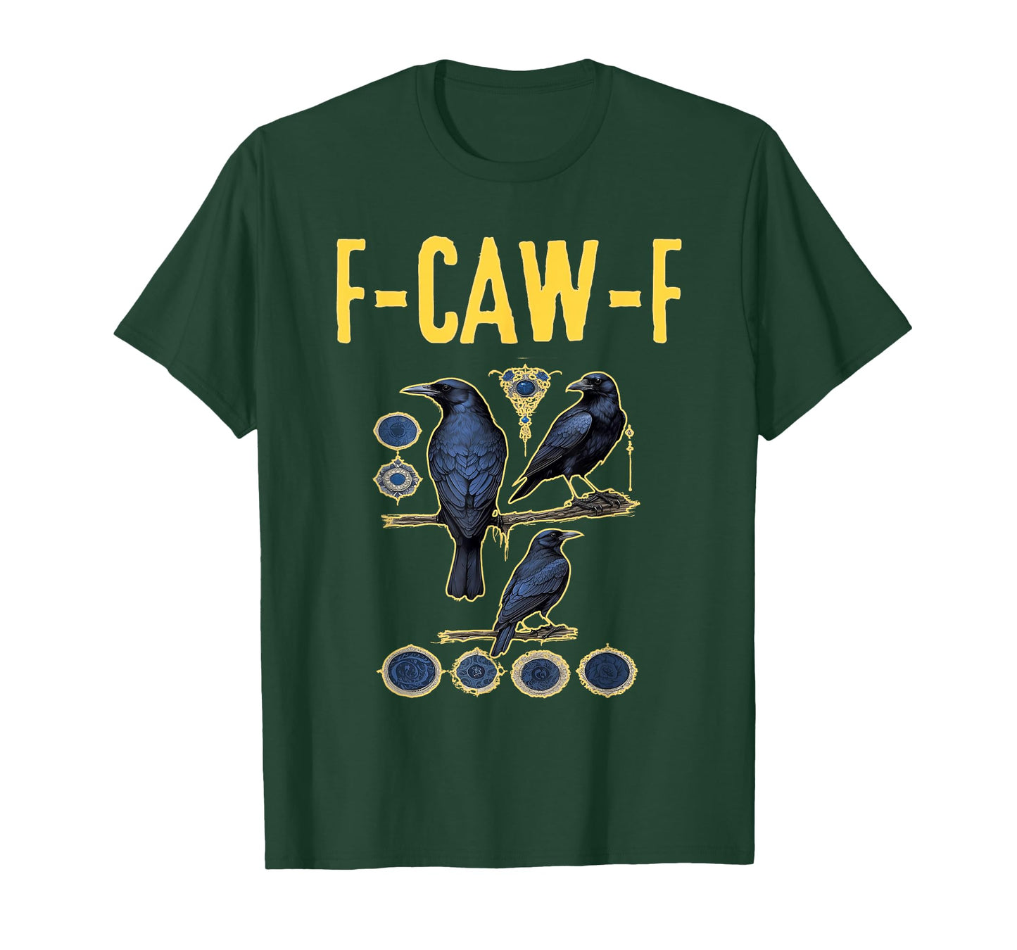 Black Crow F Caw F Funny Black Bird Adult Humor Gothic T-Shirt