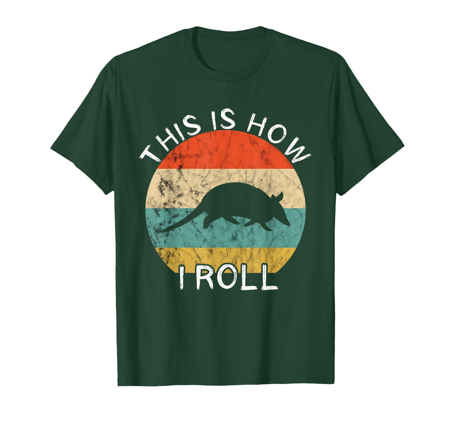 Armadillo This Is How I Roll Retro Vintage Sunset Wildlife T-Shirt