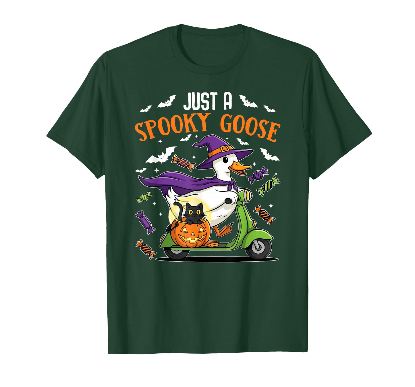 Just A Spooky Goose Halloween Silly Goose Funny Halloween T-Shirt