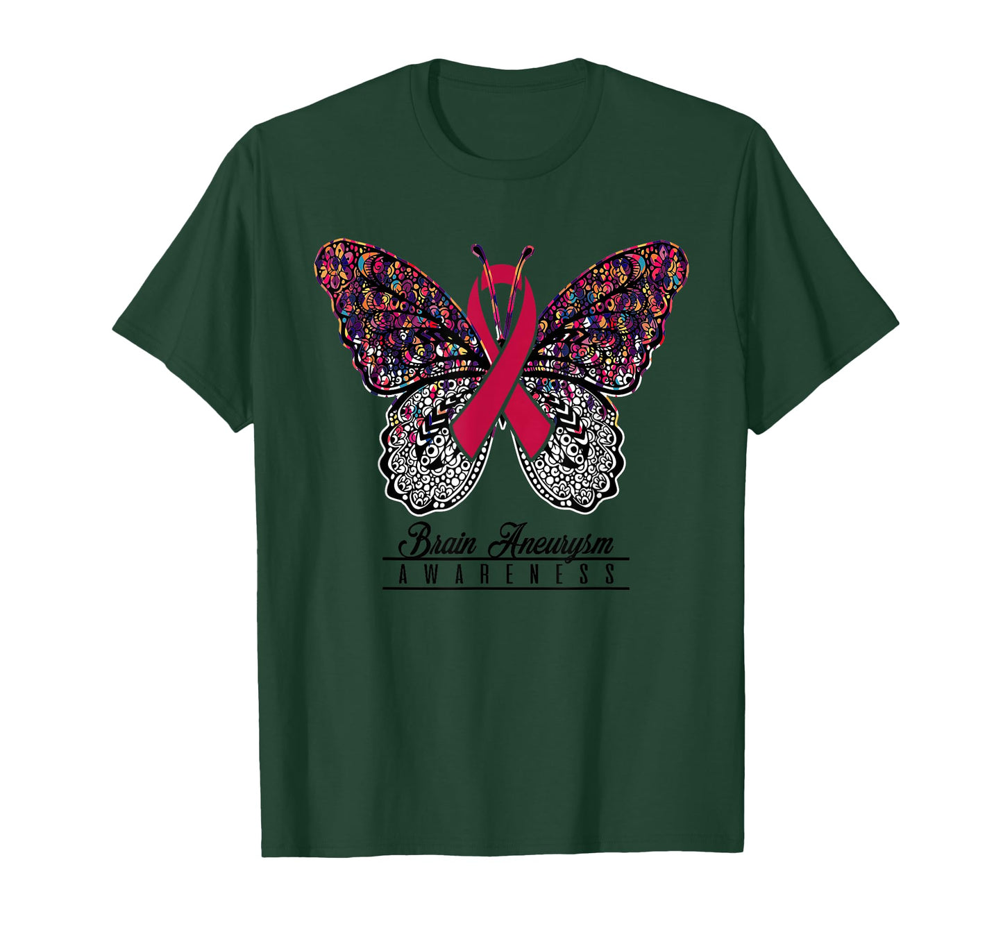 Brain Aneurysm Awareness Shirt Butterfly Lovers Gifts T-Shirt