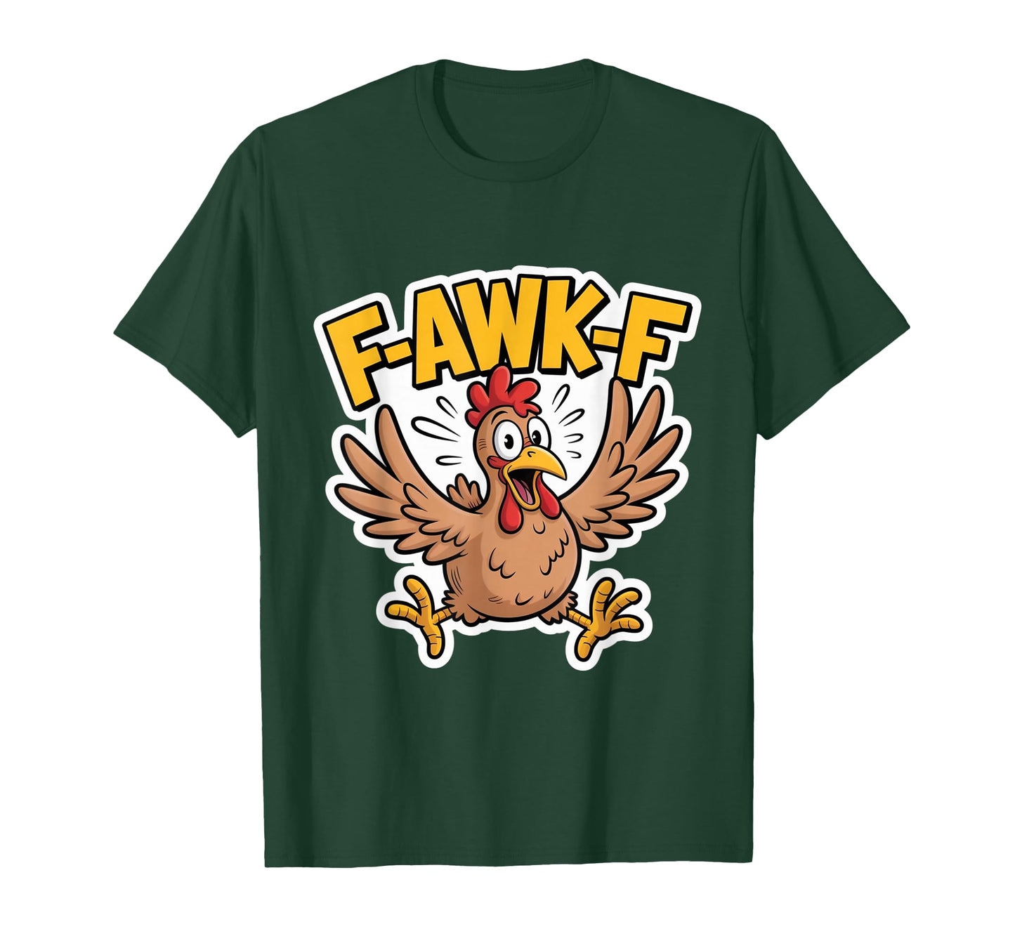 F-Awk-F Chicken F-Caw-F Rooster Funny Humor Meme Retro T-Shirt