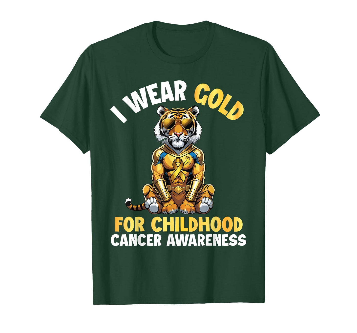 Tiger I Wear Gold For Childhood Cancer Awareness Supporter T-Shirt
