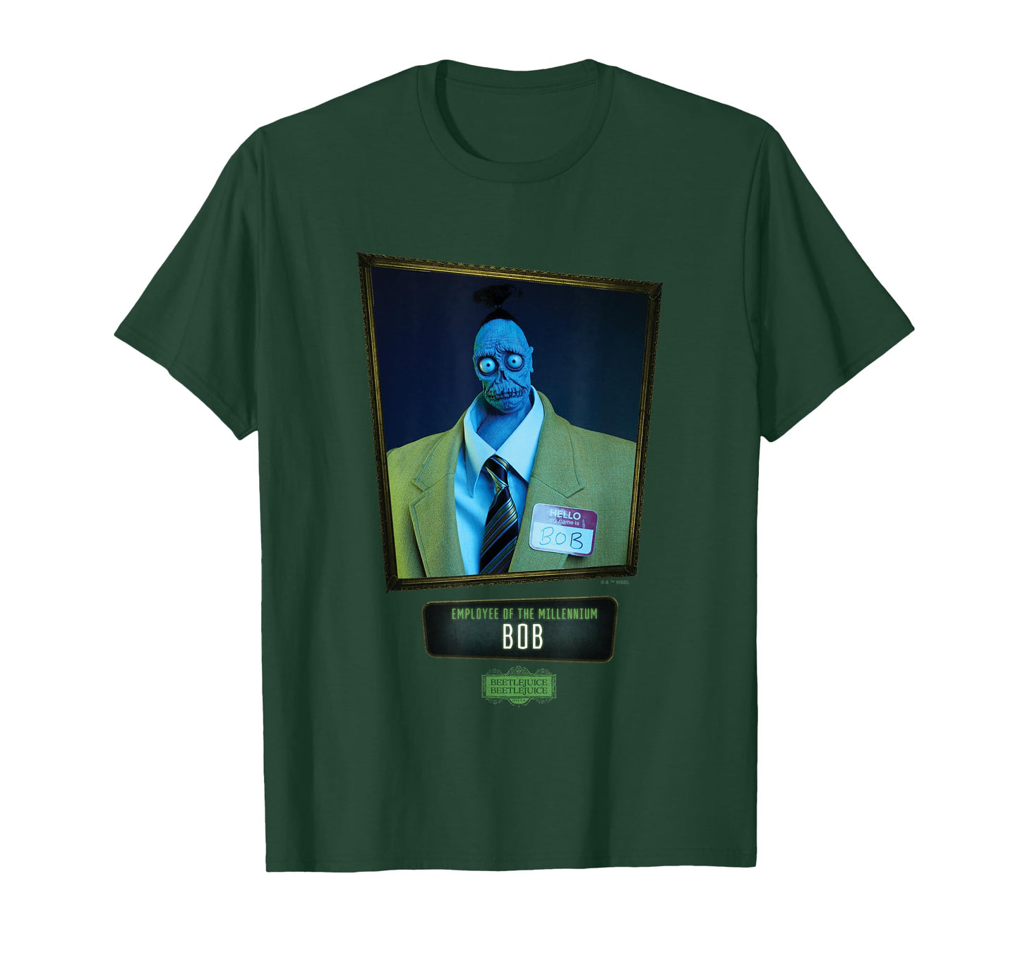 Beetlejuice Beetlejuice Employee Of The Millennium Bob T-Shirt, Small, Black