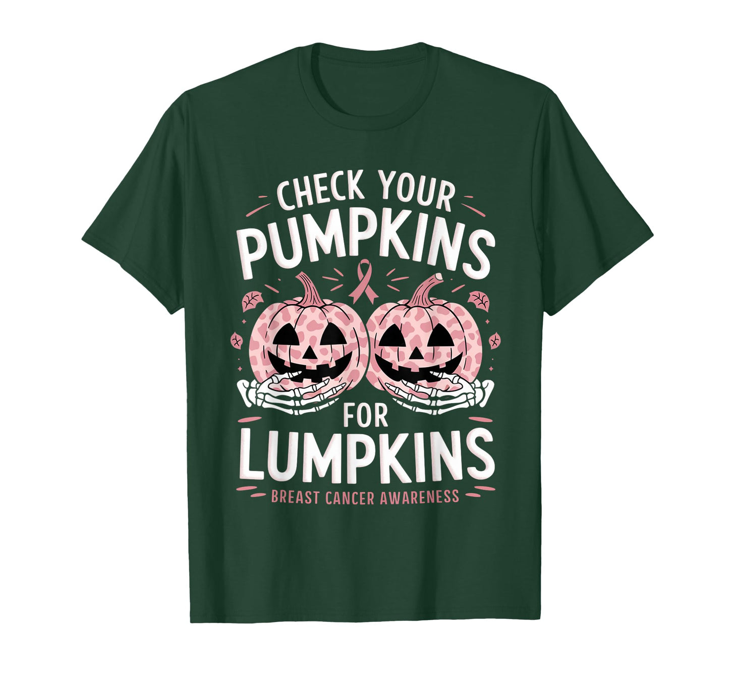 CHECK YOUR PUMPKINS BREAST CANCER AWARENESS HALLOWEEN TEE T-Shirt