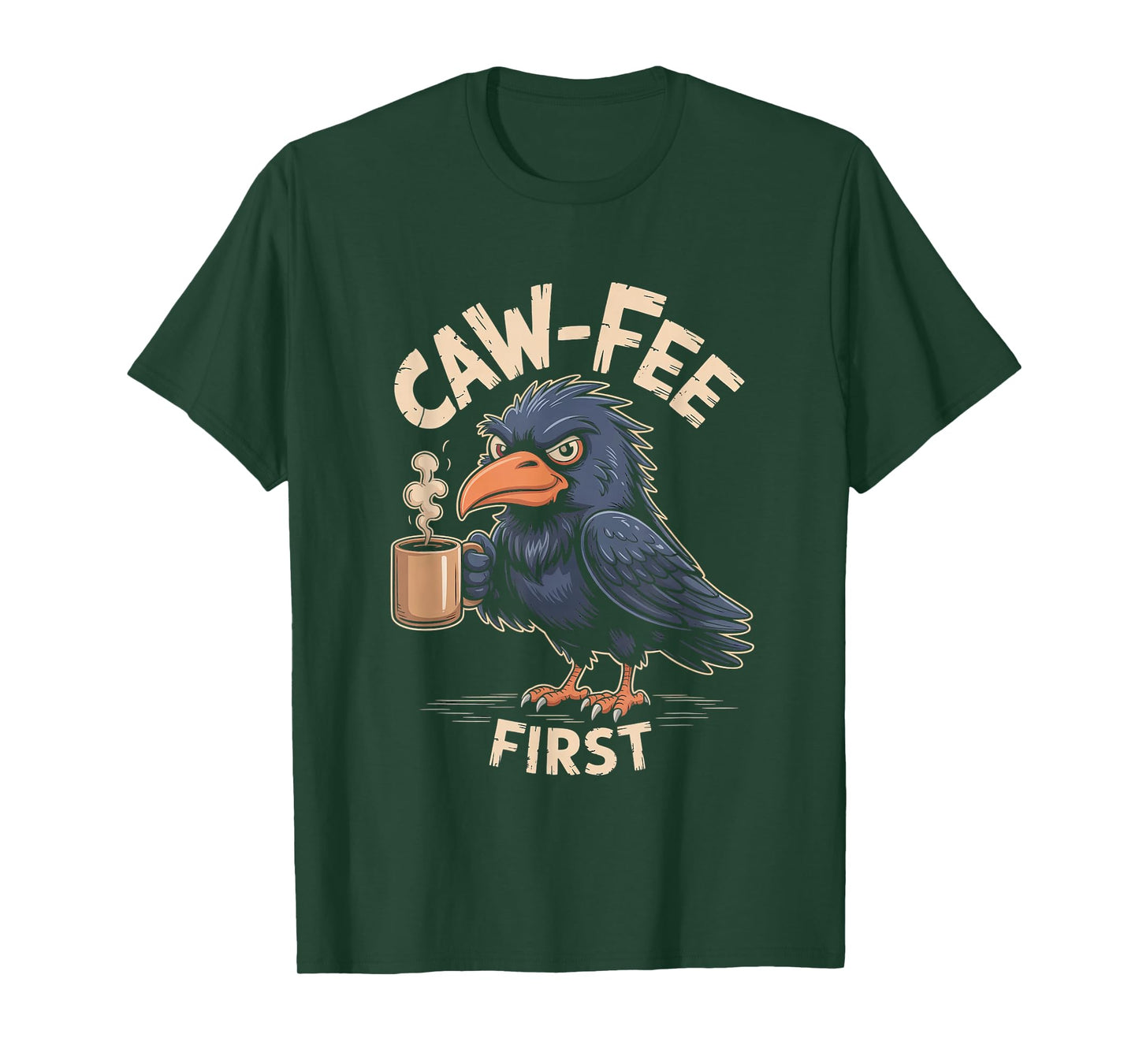 Caw-fee First F-CAW-F Meme for Coffee Lovers Dark Humor T-Shirt
