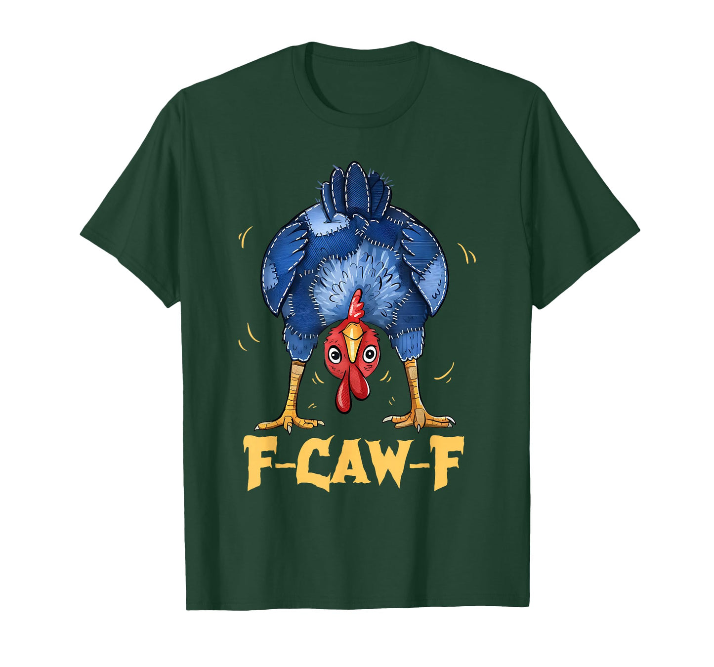 F-Caw-F Funny Patchwork Chicken Humor F Caw F Rooster Meme T-Shirt