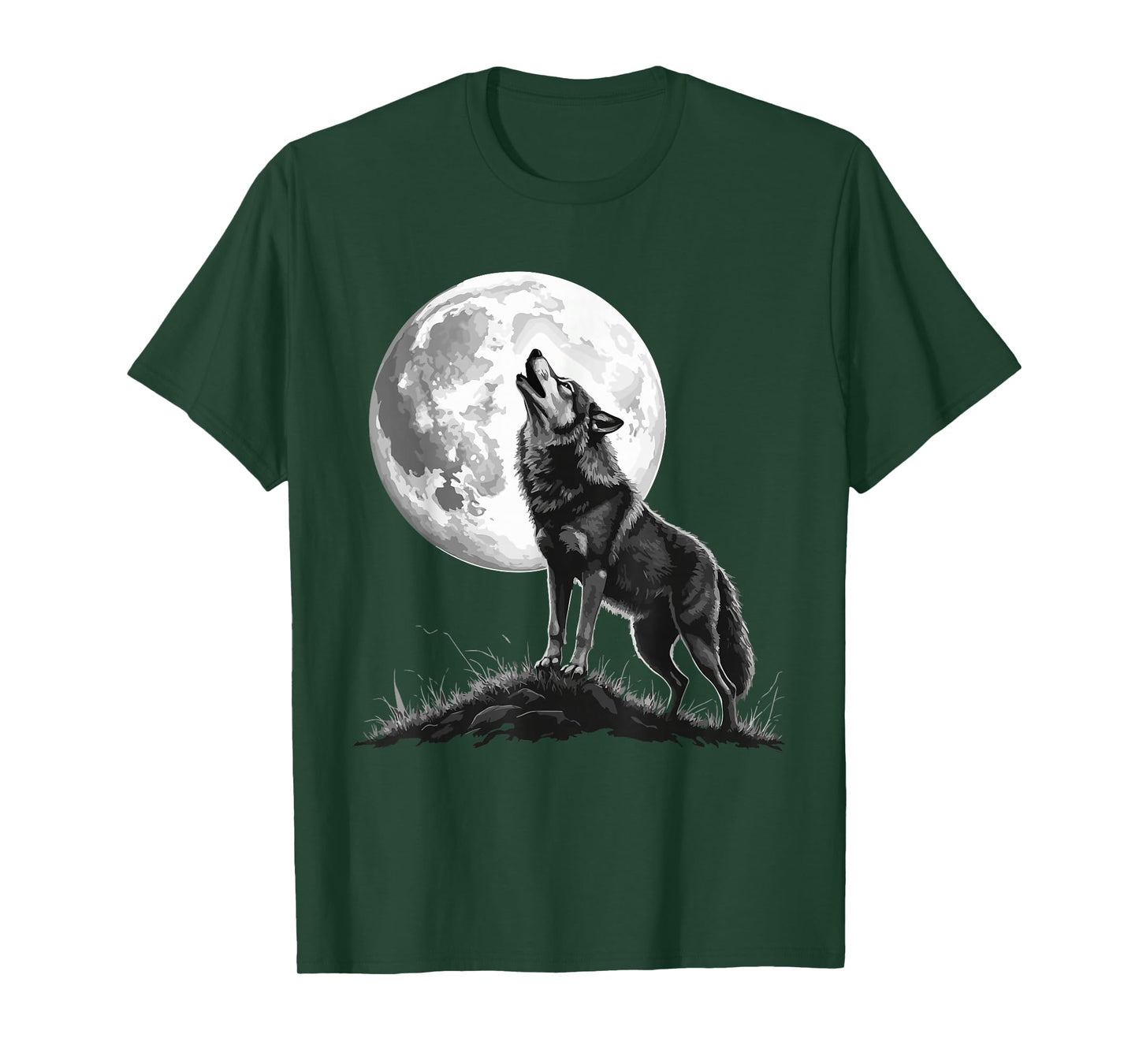 Wolf Howling Moon Forest T-Shirt