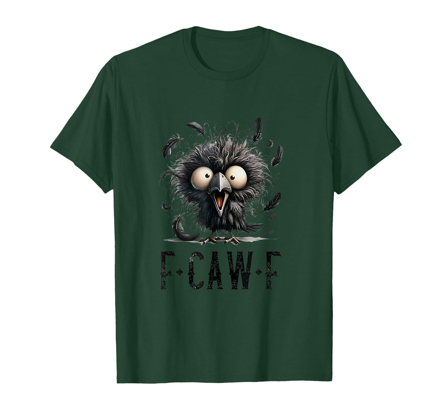 Black Crow, F-Caw-F Funny Black Bird Moon Gothic Adult Humor T-Shirt