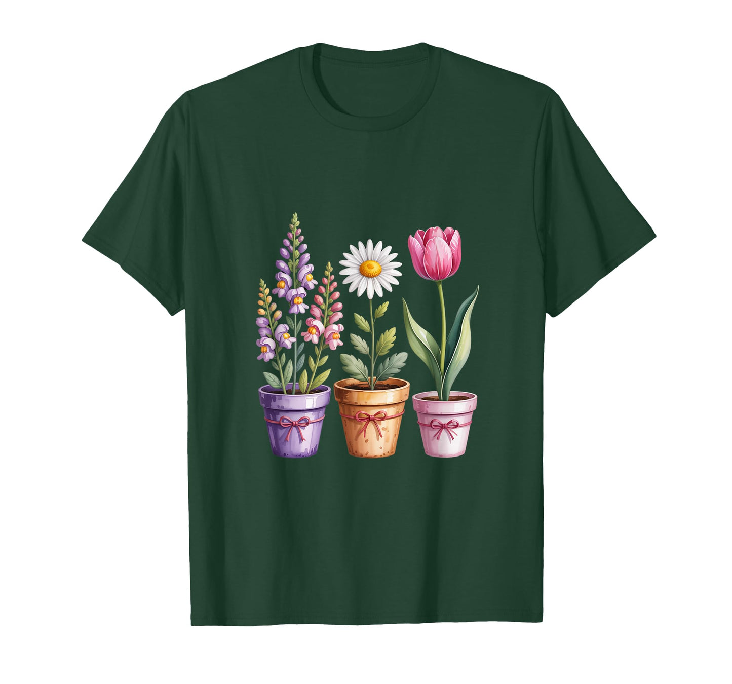 Foxglove Daisy Tulip Soft Wildflower Cluster T-Shirt