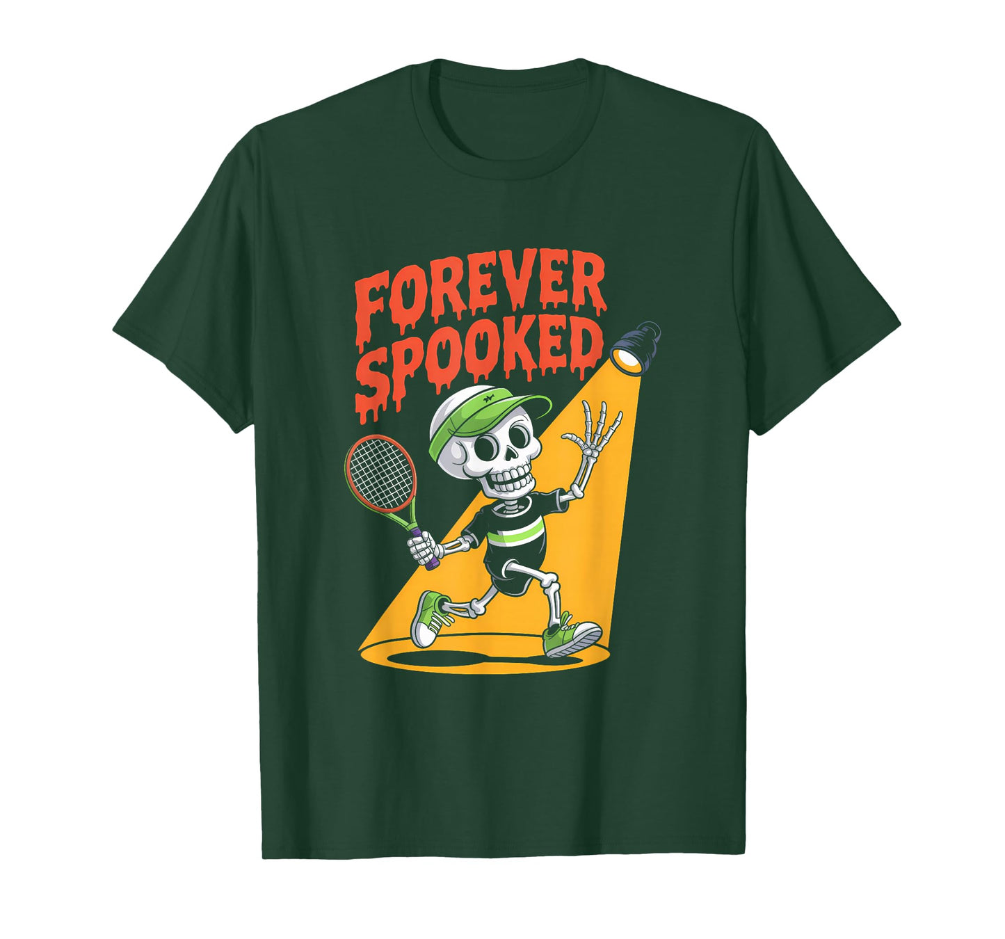 Halloween Skeleton Tennis Forever Spooked Tee T-Shirt