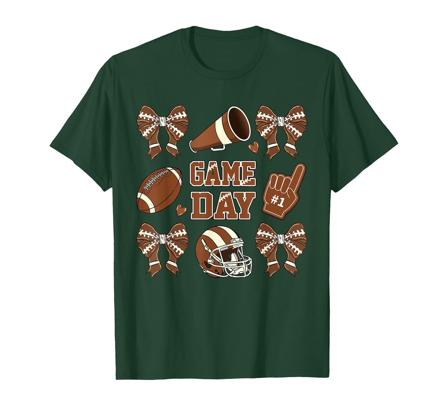 Football Coquette Bow Football Mom Game Day Women Girls Kids T-Shirt