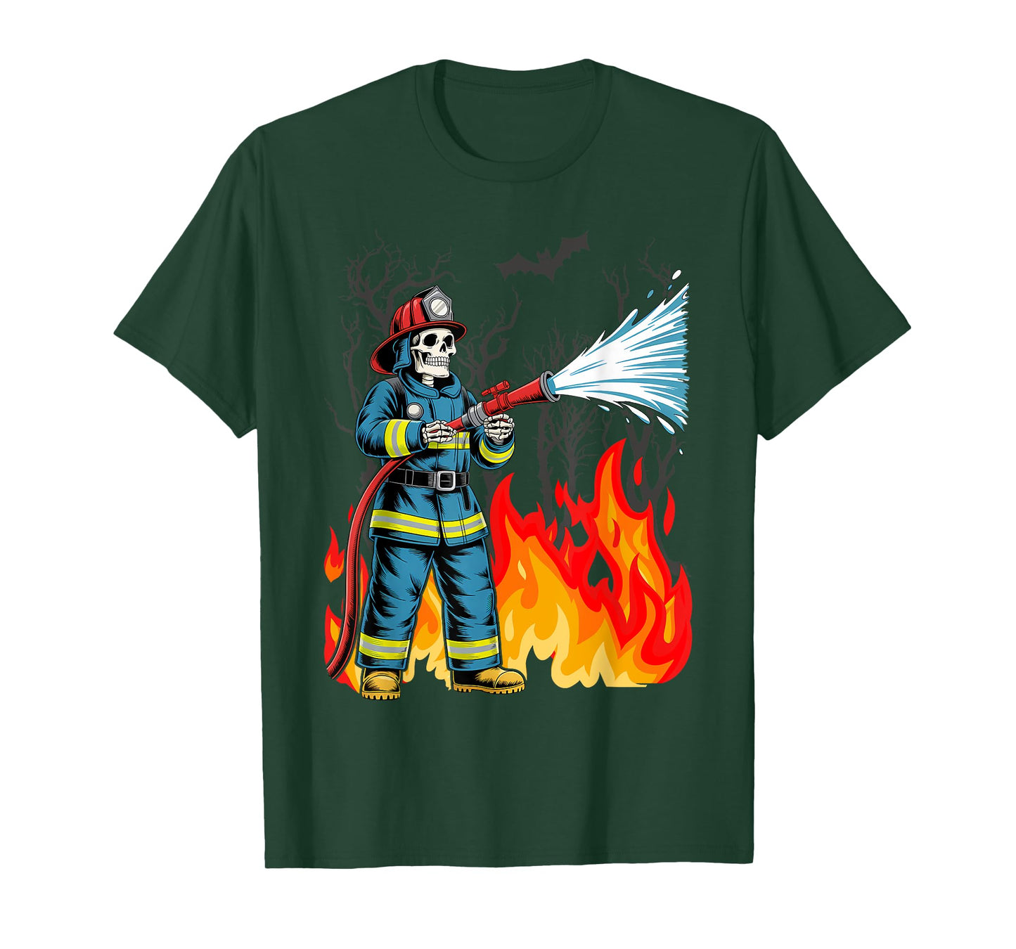 Halloween Skeleton Firefighter T-Shirt