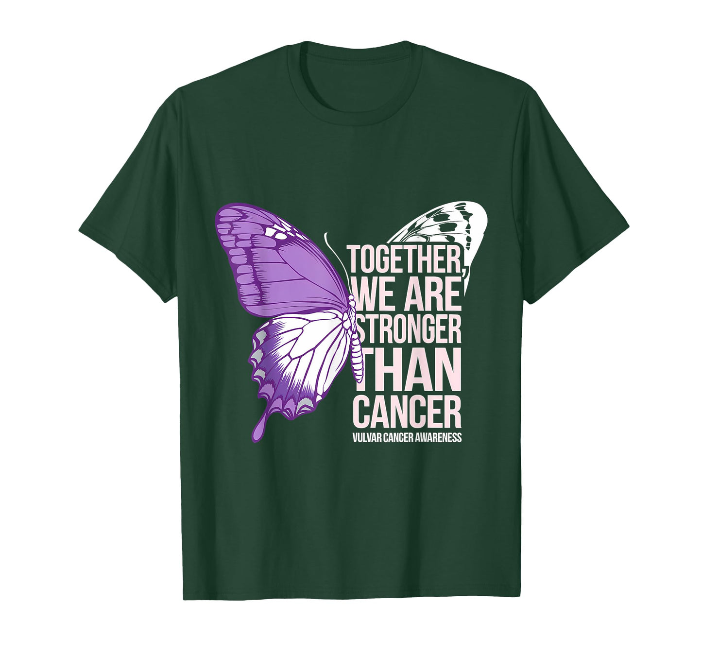 Vulvar Cancer Awareness We Are Stronger Lavender Ribbon T-Shirt