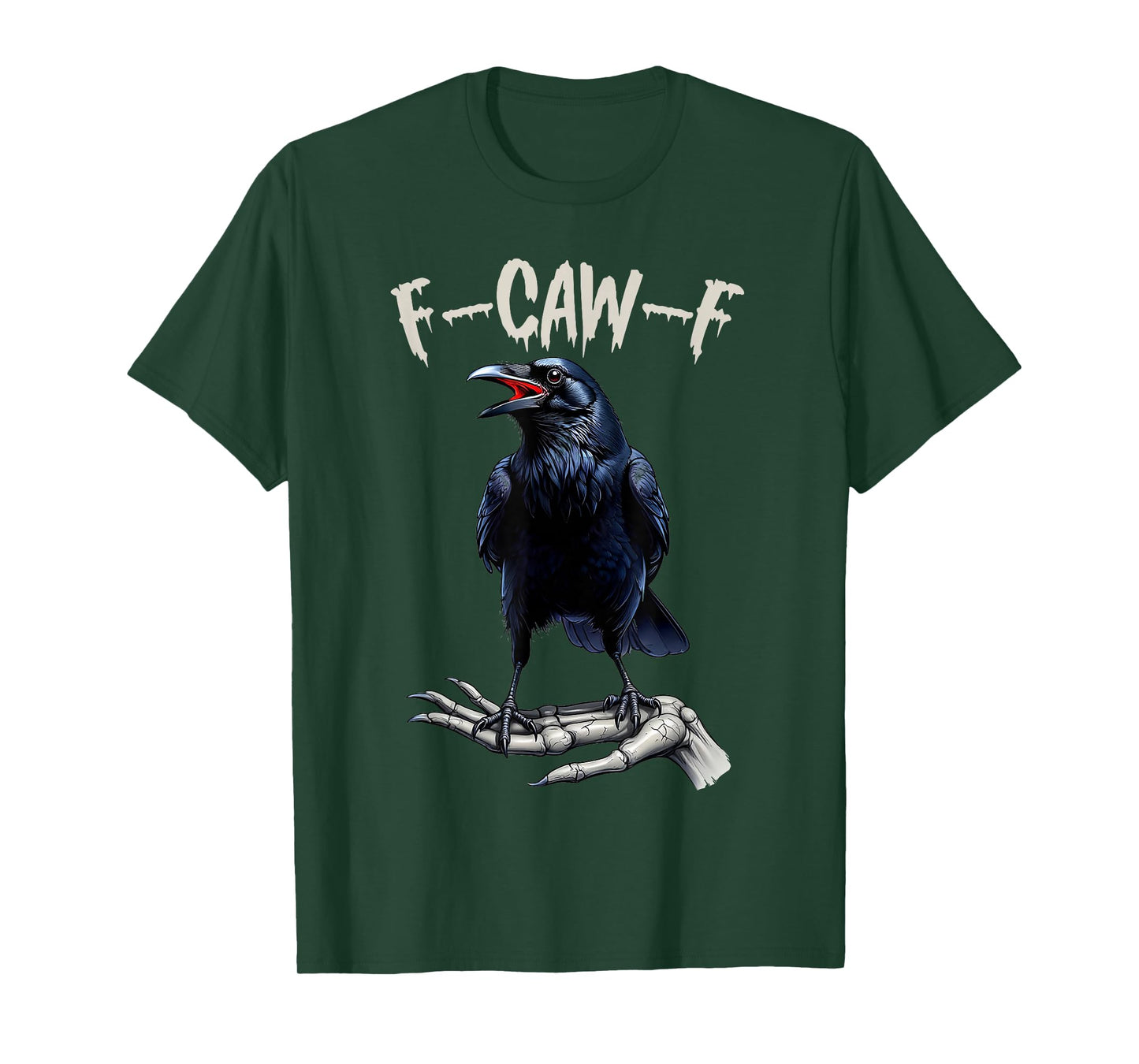 Black Crow, F-Caw-F Funny Black Bird Moon Gothic Adult Humor T-Shirt