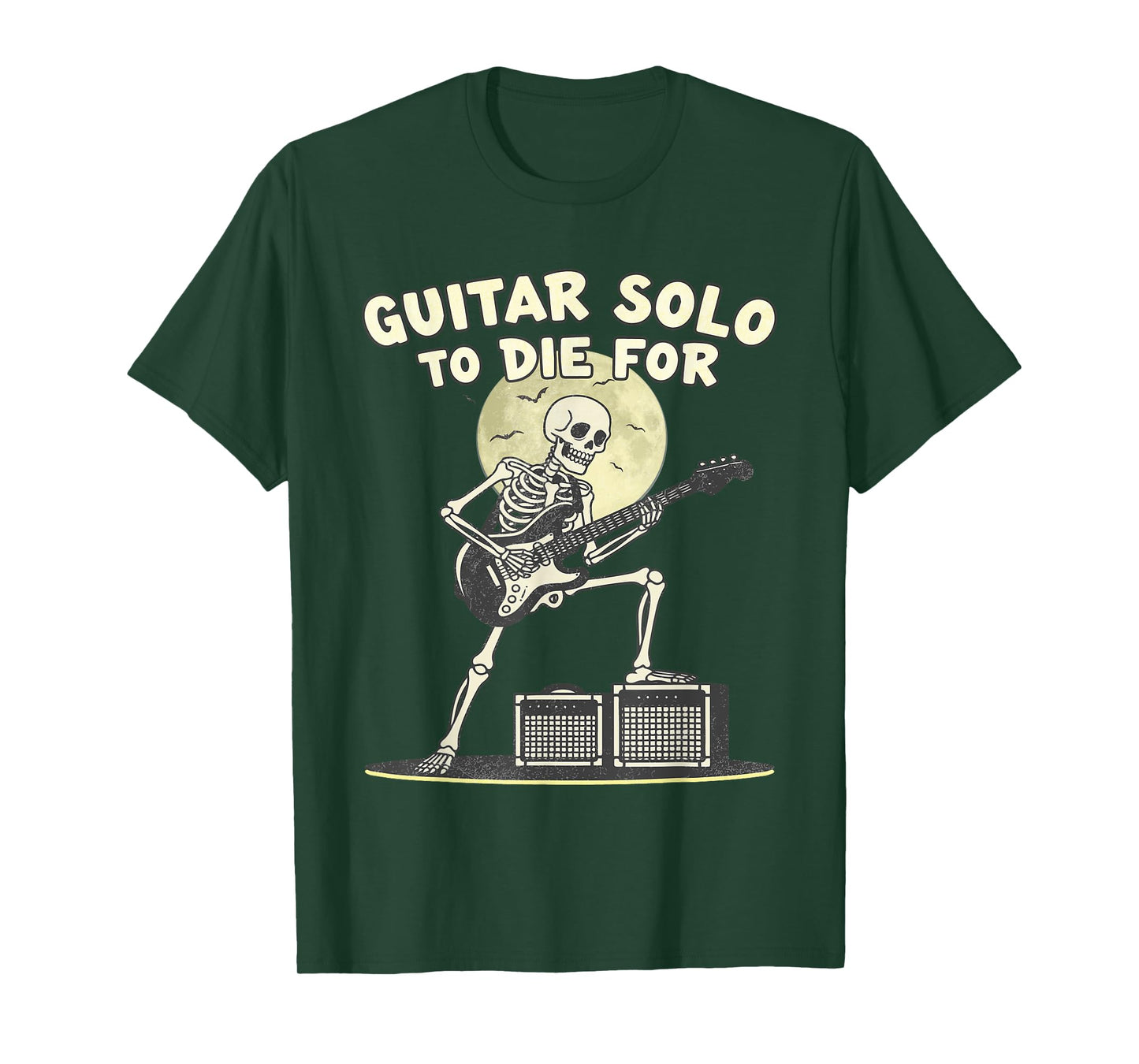 Skeleton Playing Guitar - Vintage Guitarist Halloween T-Shirt
