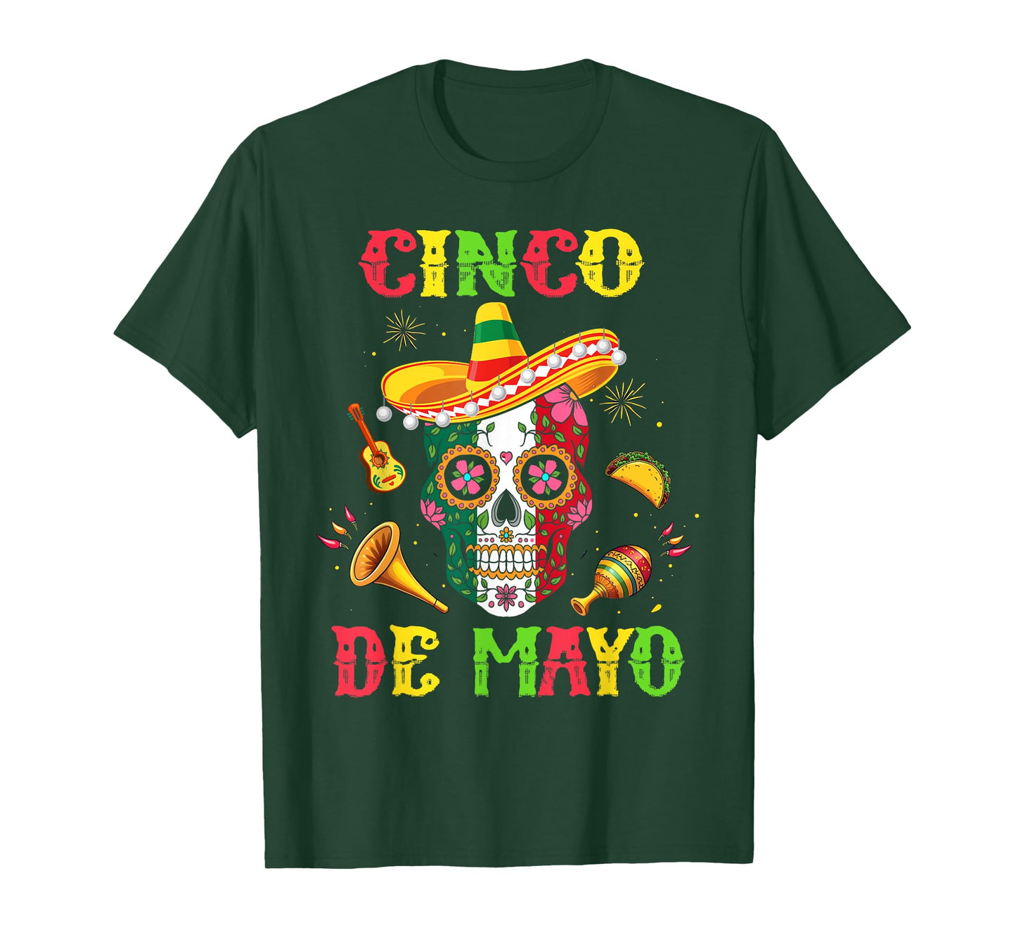 Cinco De Mayo Mexican Sugar Skull Fiesta Squad 5 De Mayo T-Shirt