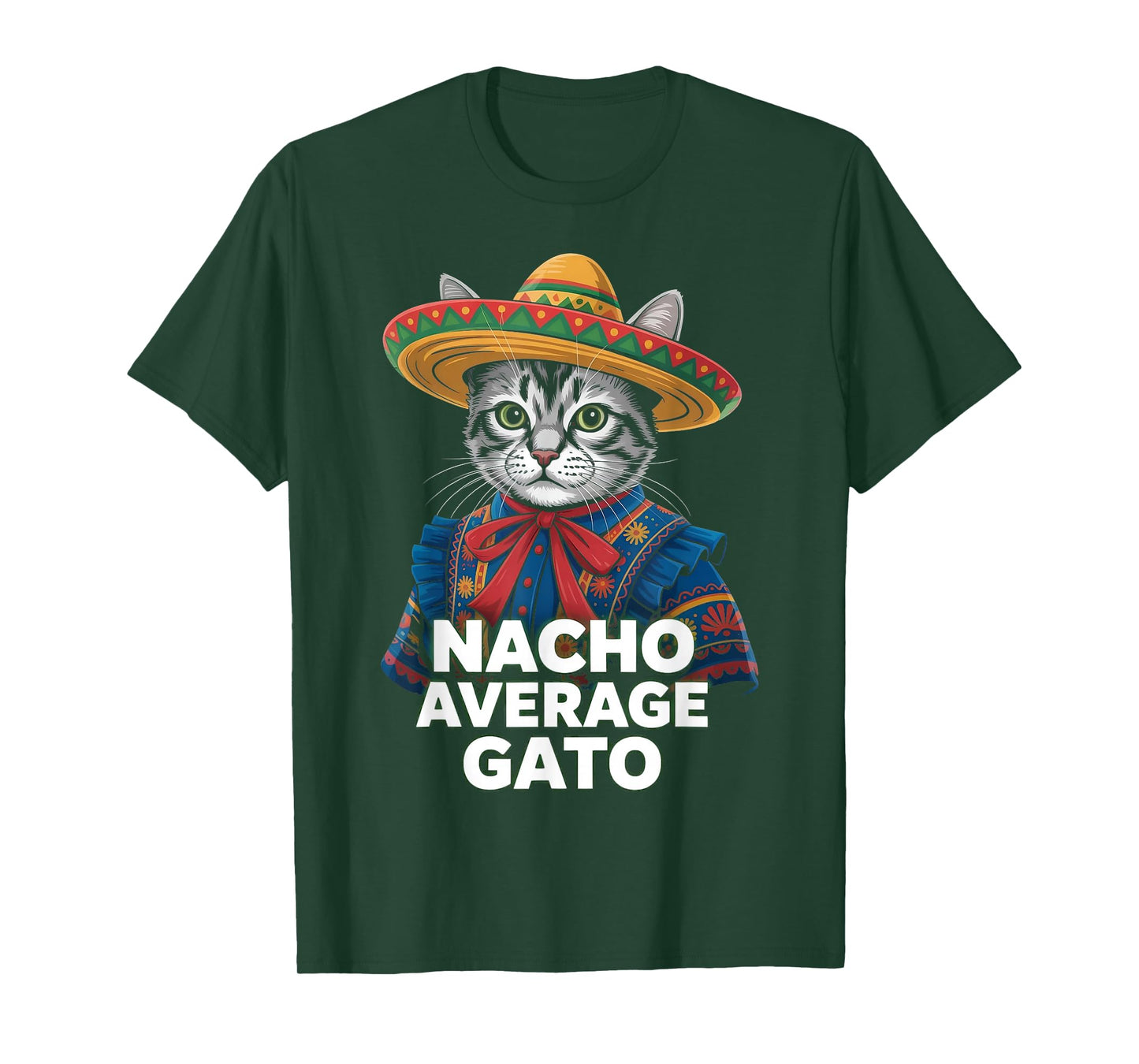 Gato Funny Cat Latino for Men Women Girls Kids Fiesta Taco T-Shirt