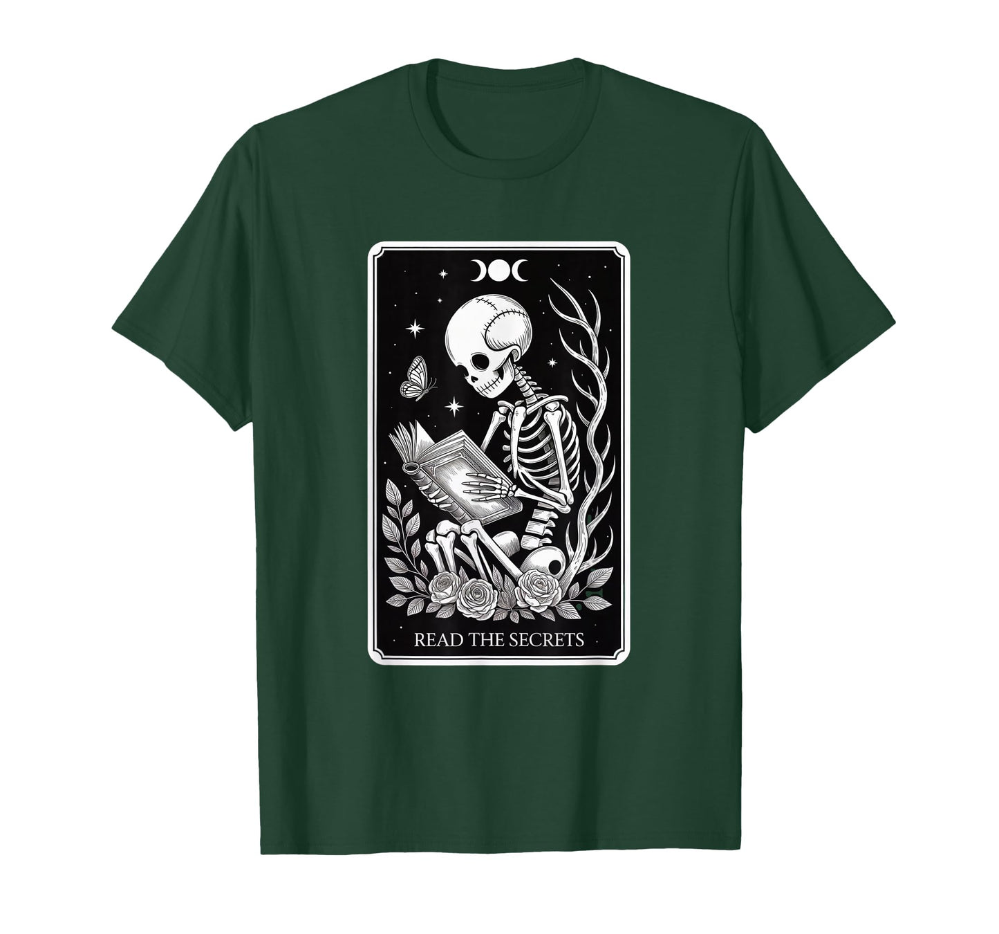 Book Lover The Reader Tarot Card Funny Skeleton Reading T-Shirt
