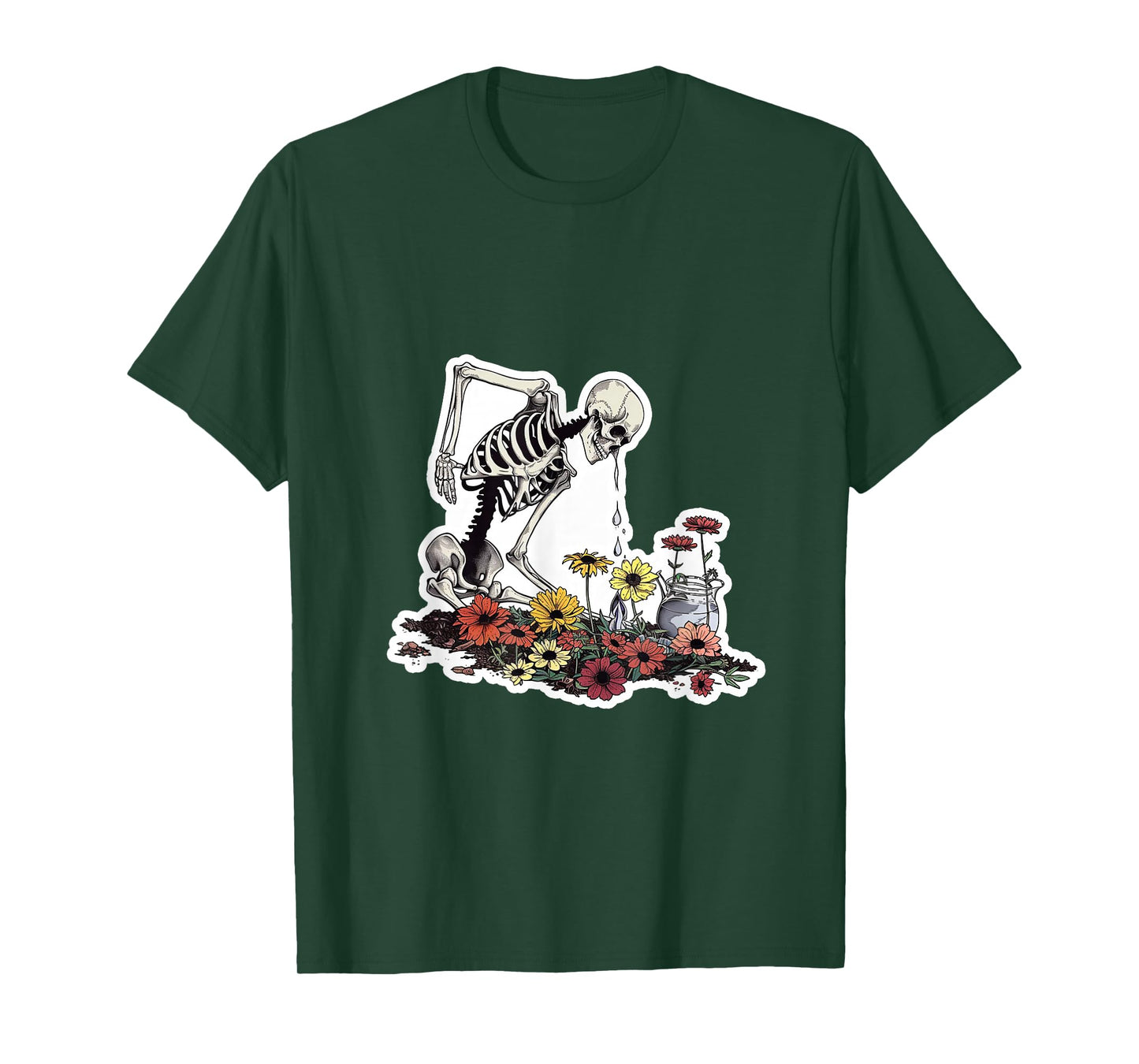 Plant Lovers Skeleton Flowers T-Shirt