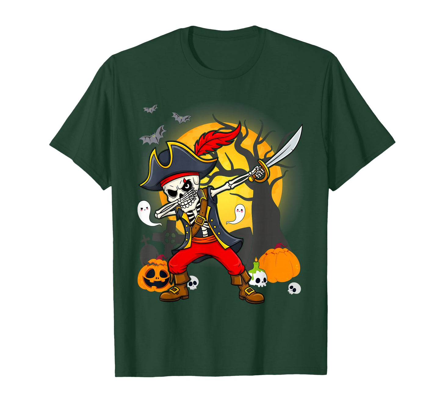 Halloween Skeleton Pirate Dab Costume Boy Kids Toddler Youth T-Shirt