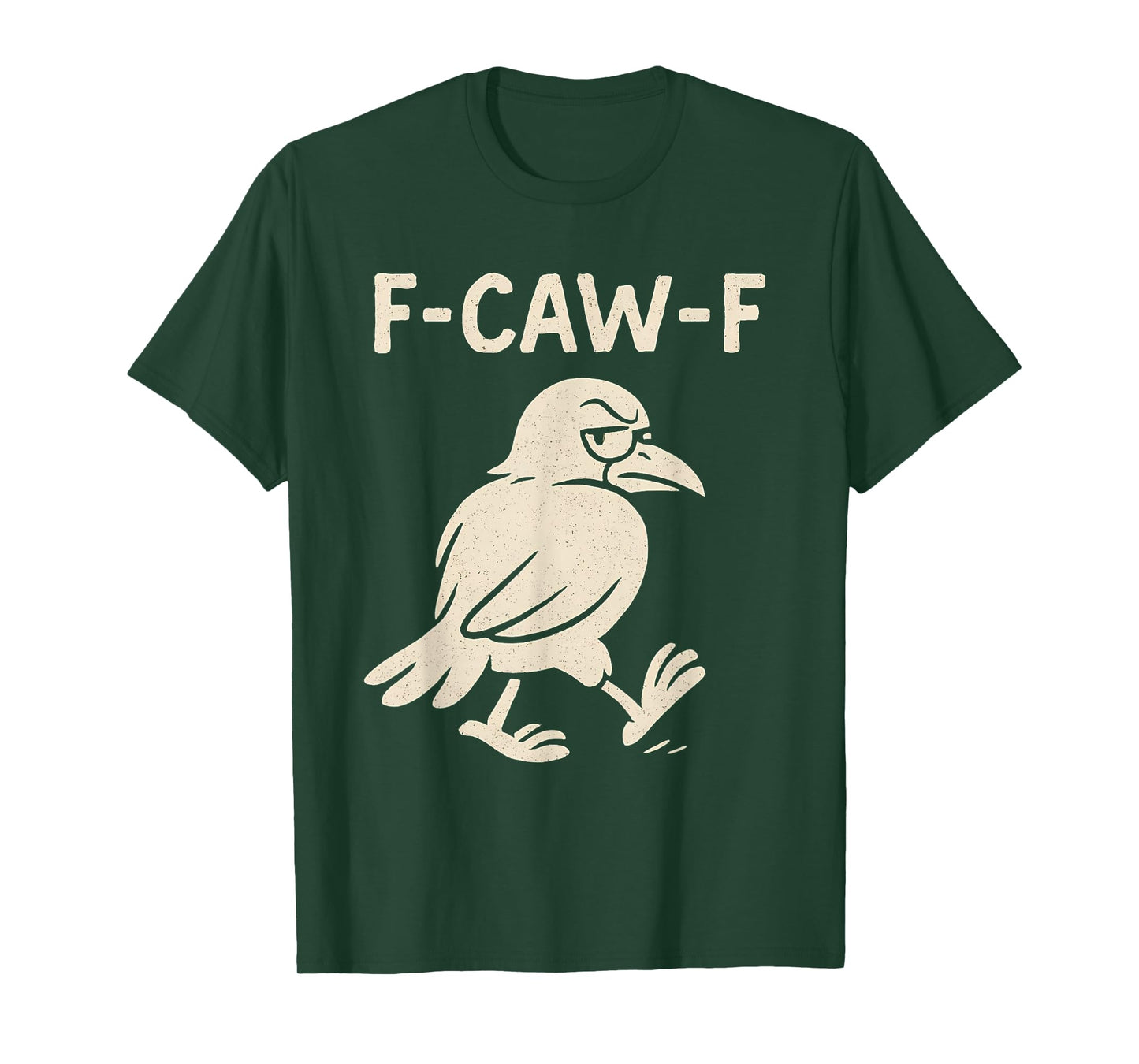 Crow F-Caw-F Black Raven fcawf Bird Fawk Off Gothic Funny T-Shirt