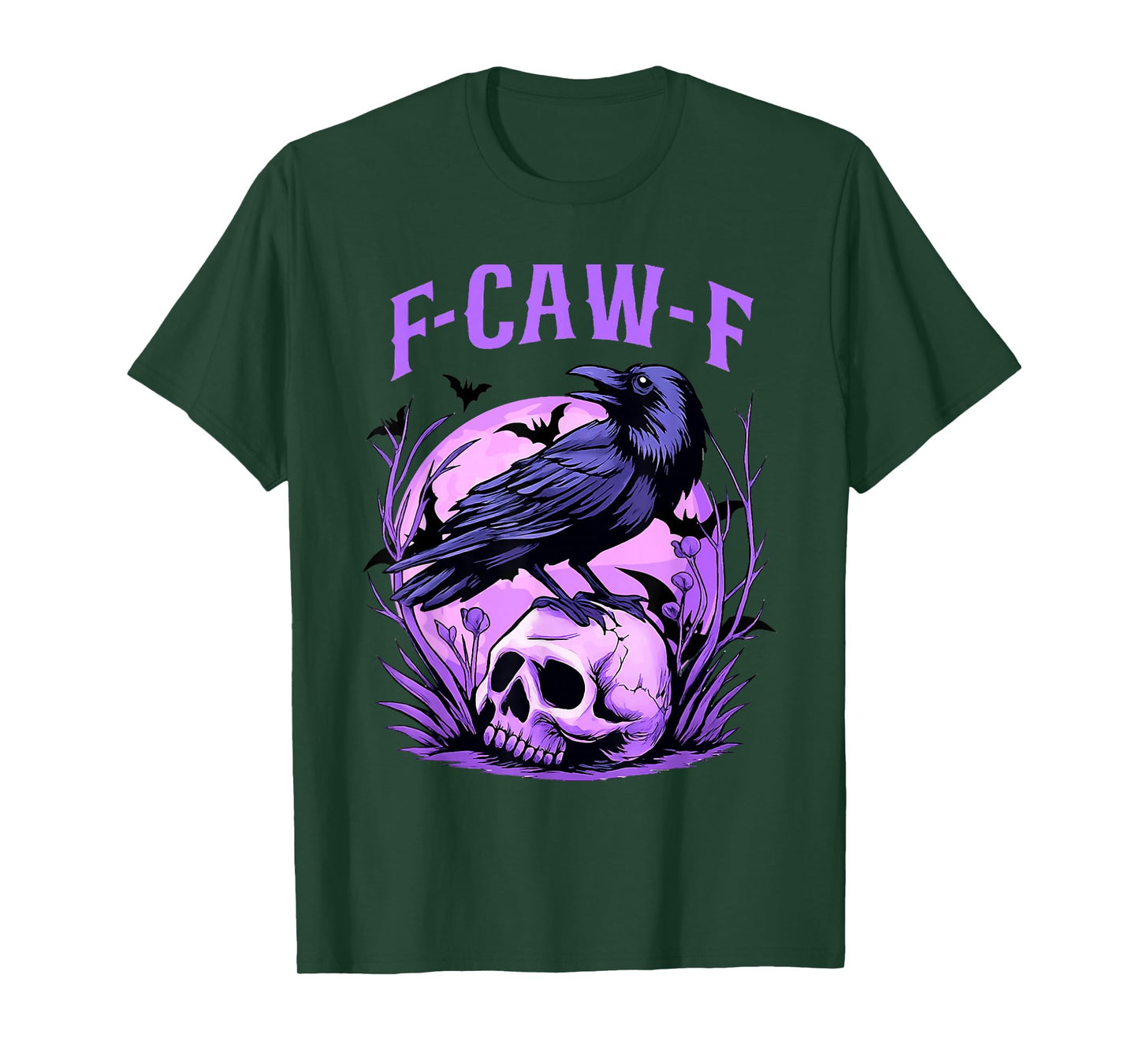 F-Caw-F Black Crow Funny Black Bird Moon Gothic Adult Humor T-Shirt