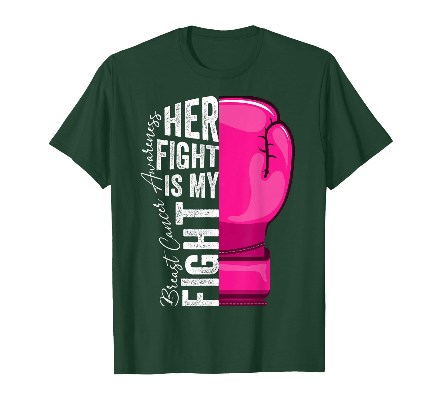 Her Fight Is My Fight Breast Cancer Awareness Boxing Glove T-Shirt