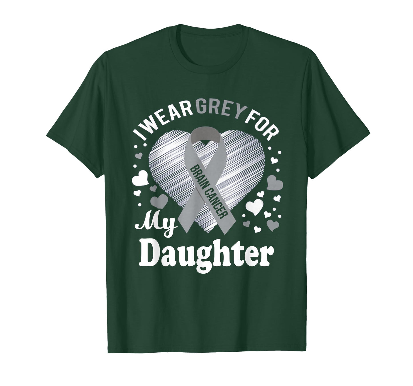 I Wear Grey For My Daughter Brain Cancer Awareness T Shirt T-Shirt