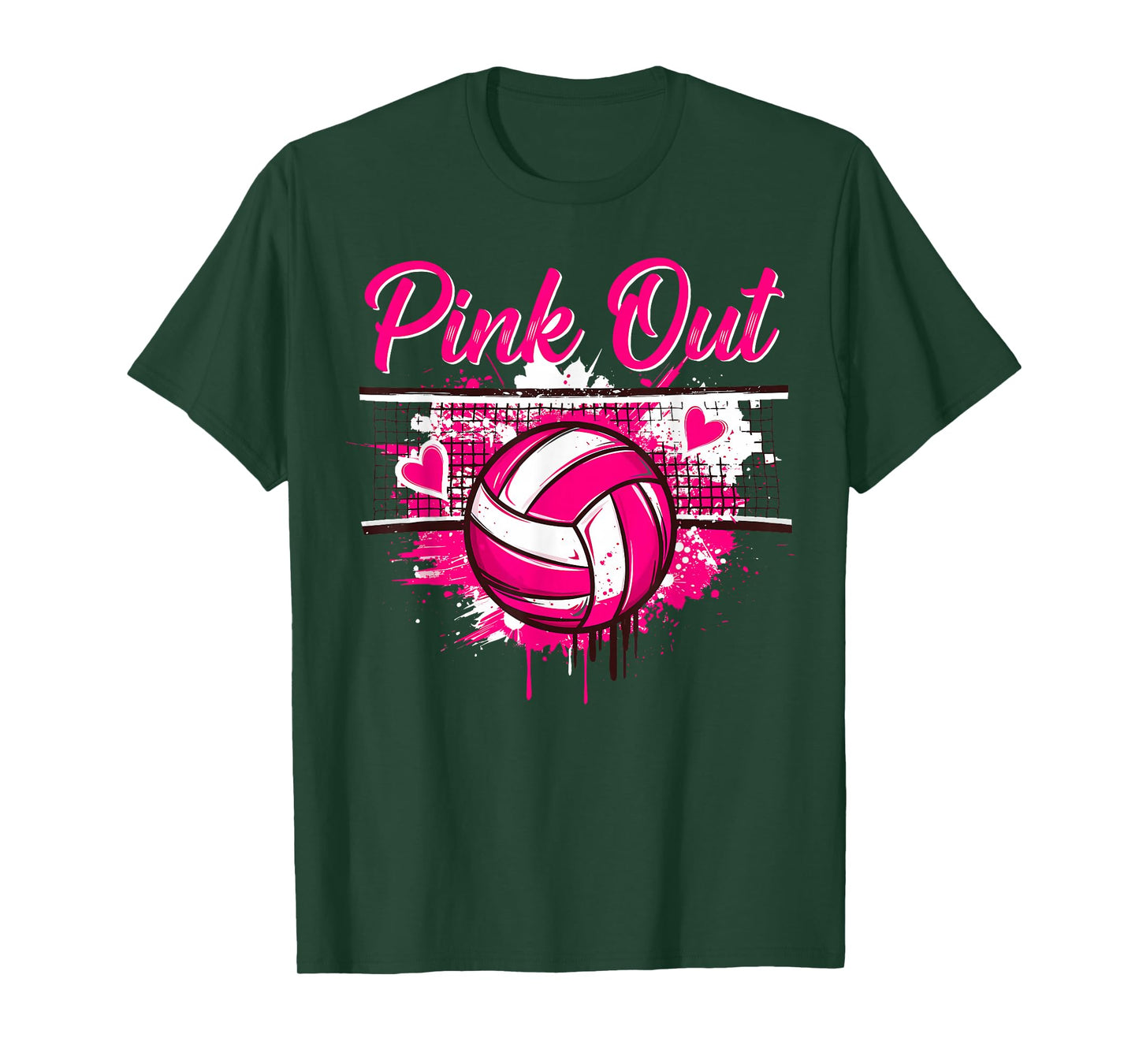 Pink Out Volleyball Mom Girls Player Breast Cancer Awareness T-Shirt