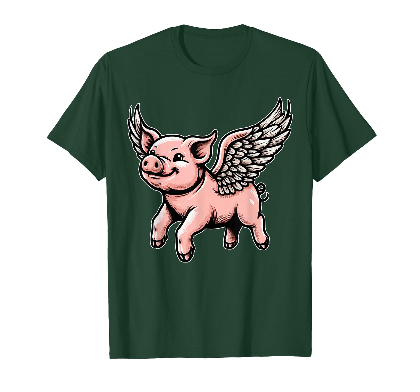 Flying Pig with Wings Dreamers Delight Pig Lovers Funny T-Shirt