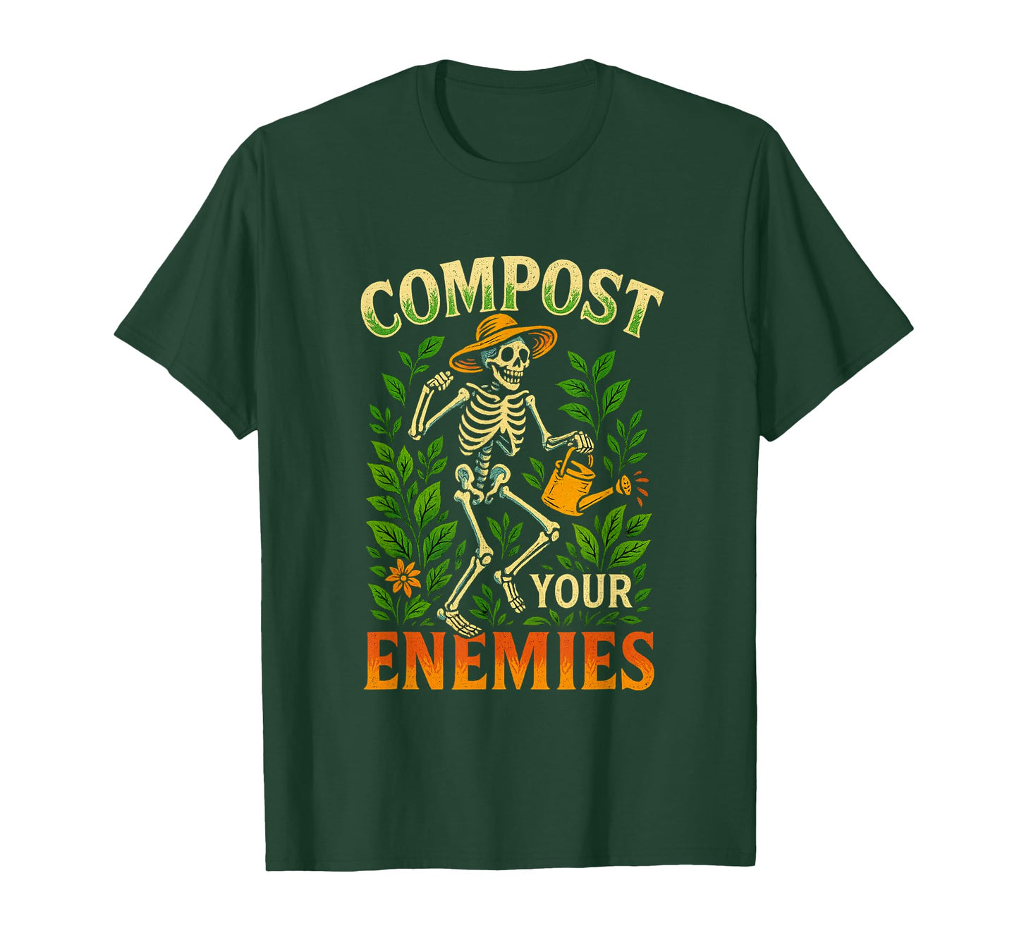 Funny Compost Your Enemies Gardening Skeleton Shirt T-Shirt