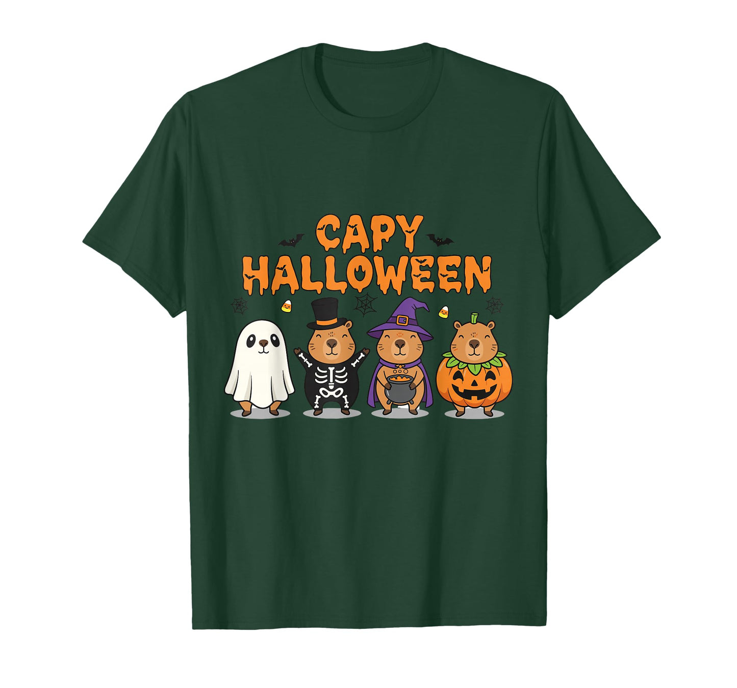 Capy Halloween Boys Girls Cute Capybara Halloween Costume T-Shirt