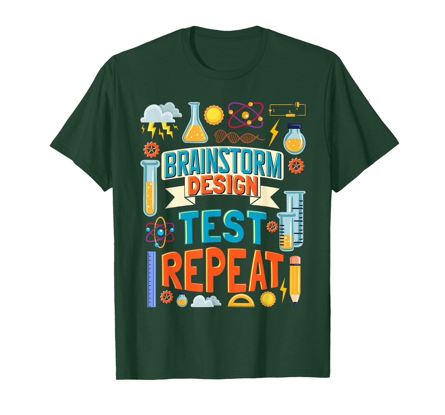 Brainstorm Design Test Repeat Stem Student Stem Teacher T-Shirt